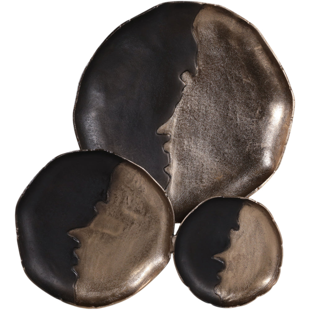 Metal Wall Decor, Black/Bronze