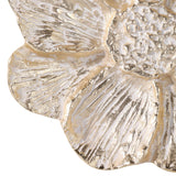 Metal Wall Flowers, Gold/White, Set of 2
