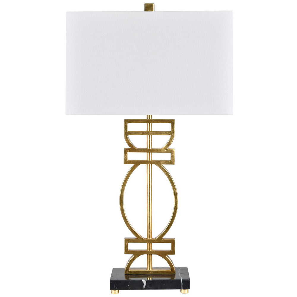 Metal + Marble Table Lamp, Gold-Lighting-High Fashion Home
