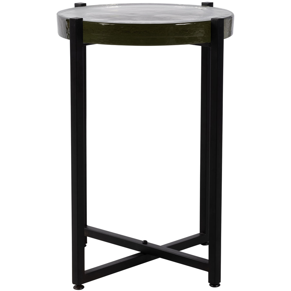 Metal and Glass Side Table, Black