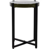 Metal and Glass Side Table, Black