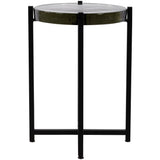 Metal and Glass Side Table, Black