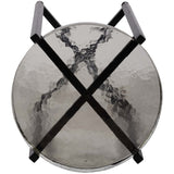 Metal and Glass Side Table, Black