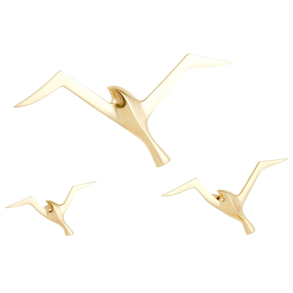 Metallic Flock Wall Decor, Brass