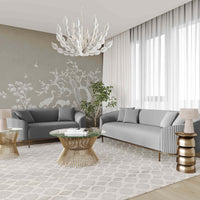 Michelle Pleated Sofa, Light Grey