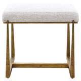 Midas Small Bench, Gold-Furniture - Benches-High Fashion Home