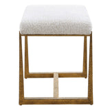 Midas Small Bench, Gold-Furniture - Benches-High Fashion Home