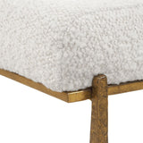 Midas Small Bench, Gold-Furniture - Benches-High Fashion Home