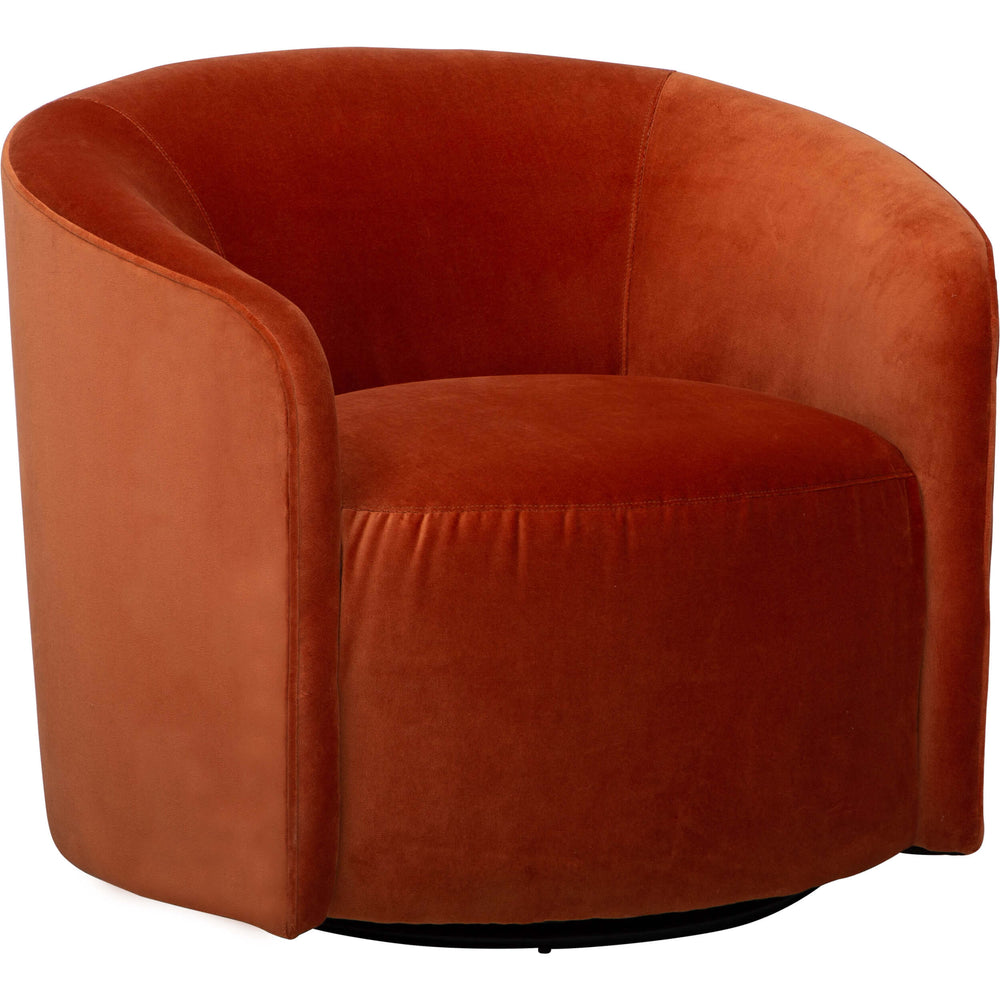 Mika Swivel Chair, Vance Pumpkin-Furniture - Chairs-High Fashion Home