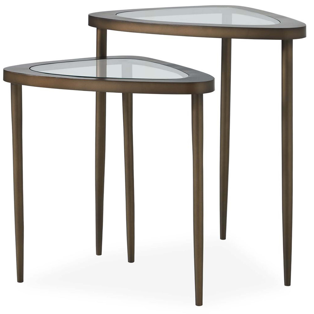 Millar Accent Tables, Antique Brass, Set of 2