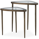 Millar Accent Tables, Antique Brass, Set of 2