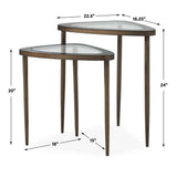Millar Accent Tables, Antique Brass, Set of 2