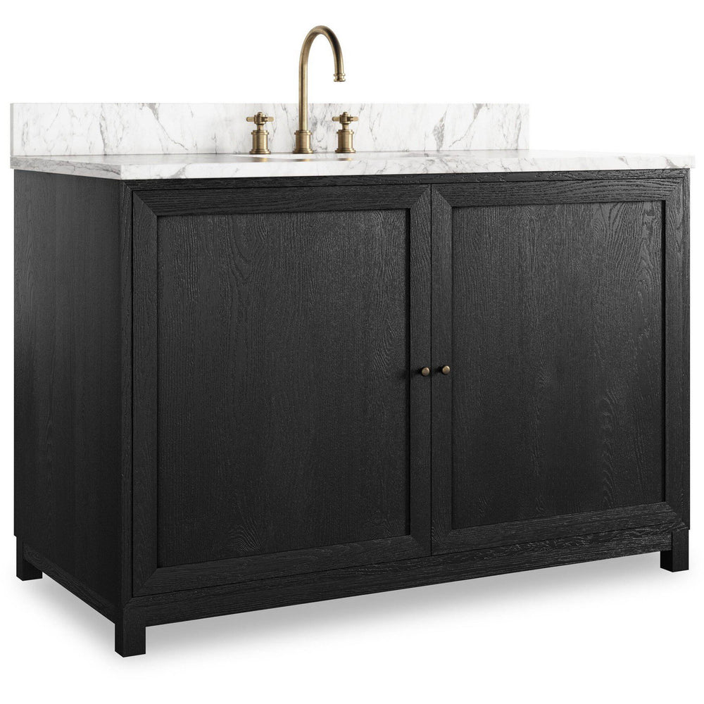 Millie Single Wide Vanity, Satin Drifted Black by Four Hands-Furniture-High Fashion Home