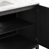 Millie Single Wide Vanity, Satin Drifted Black by Four Hands-Furniture-High Fashion Home