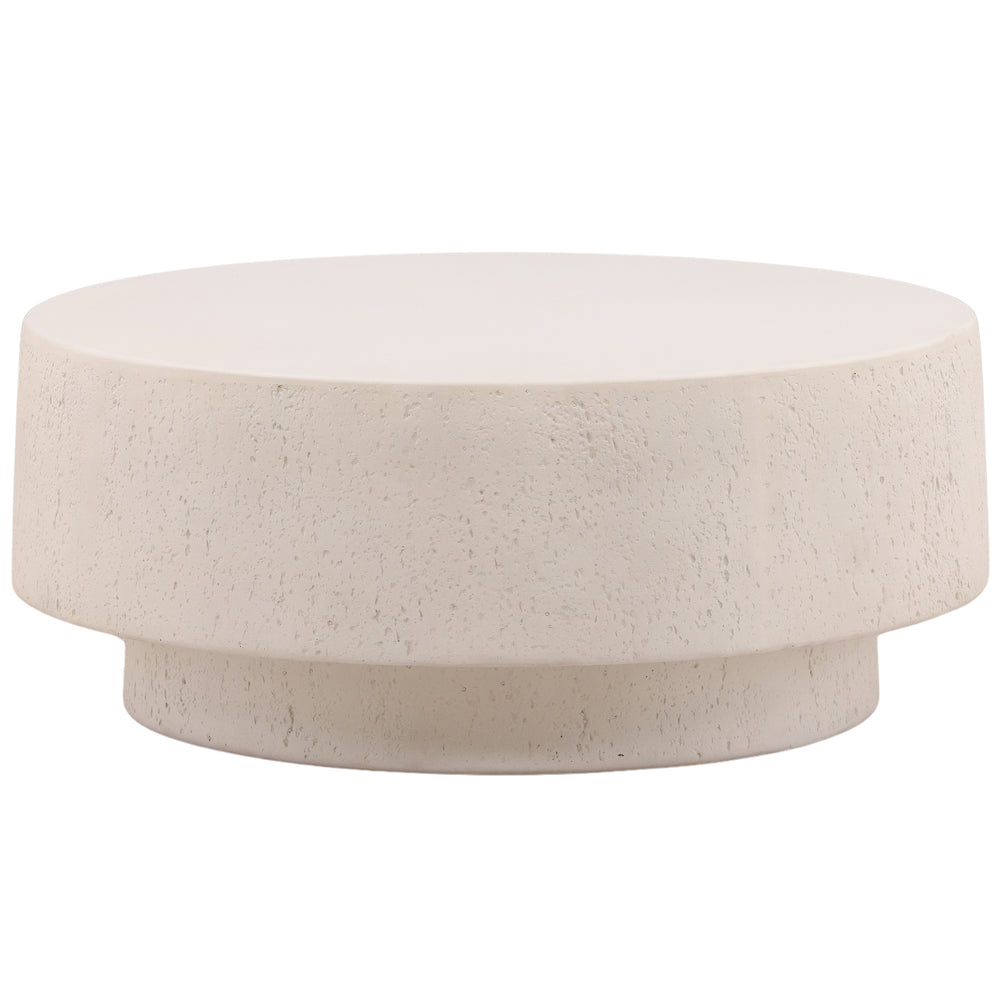 Millstone Coffee Table, Ivory-Furniture - Accent Tables-High Fashion Home