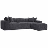 Mindy 4 Piece Sectional, Charcoal-Furniture - Sofas-High Fashion Home