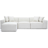 Mindy 4 Piece Sectional, Cream-Furniture - Sofas-High Fashion Home