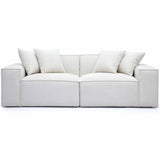 Mindy Loveseat, Cream-Furniture - Sofas-High Fashion Home