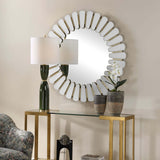 Miran Round Mirror, Antique Gold