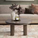 Miranda Round Coffee Table, Cocoa Brown-Furniture - Accent Tables-High Fashion Home