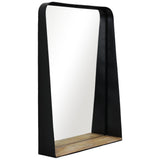 Mirror w/Shelf, Black/Brown