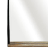Mirror w/Shelf, Black/Brown