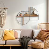 Modern Circles Wall Shelf, Natural-Accessories-High Fashion Home