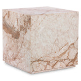 Modern Marble Plinth End Table, Desert Taupe by Four Hands
