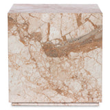 Modern Marble Plinth End Table, Desert Taupe by Four Hands