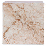 Modern Marble Plinth End Table, Desert Taupe by Four Hands