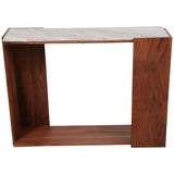 Modern Marble Top Console Table, Ivory