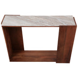 Modern Marble Top Console Table, Ivory