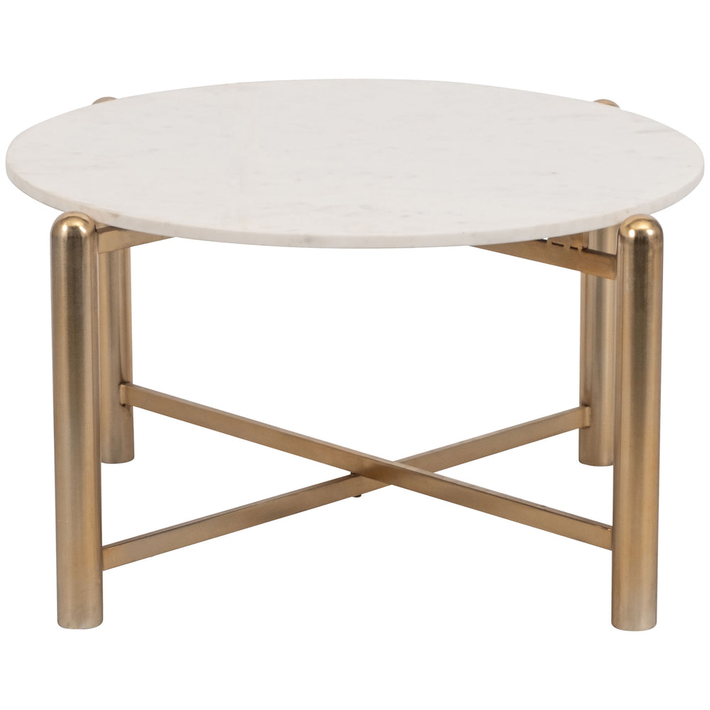 Modern Round Coffee Table, White-Furniture - Accent Tables-High Fashion Home