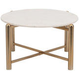 Modern Round Coffee Table, White-Furniture - Accent Tables-High Fashion Home