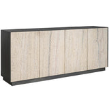 Modern Stone Credenza, Black-Furniture - Storage-High Fashion Home