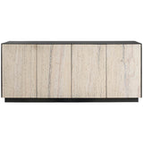 Modern Stone Credenza, Black-Furniture - Storage-High Fashion Home
