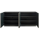 Modern Stone Credenza, Black-Furniture - Storage-High Fashion Home