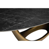 Montana Dining Table, Dark Grey/Gold Base