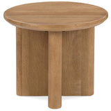 Montengo Round End Table, Natural Maple-Furniture - Accent Tables-High Fashion Home