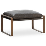 Morgan Leather Ottoman, Truffle Brown-Furniture - Chairs-High Fashion Home