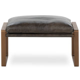 Morgan Leather Ottoman, Truffle Brown-Furniture - Chairs-High Fashion Home
