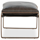Morgan Leather Ottoman, Truffle Brown-Furniture - Chairs-High Fashion Home