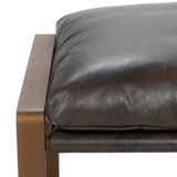 Morgan Leather Ottoman, Truffle Brown-Furniture - Chairs-High Fashion Home
