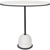 Morro Oval Side Table, White Marble