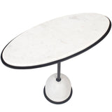 Morro Oval Side Table, White Marble