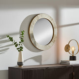 Mosaic Round Mirror, Champagne