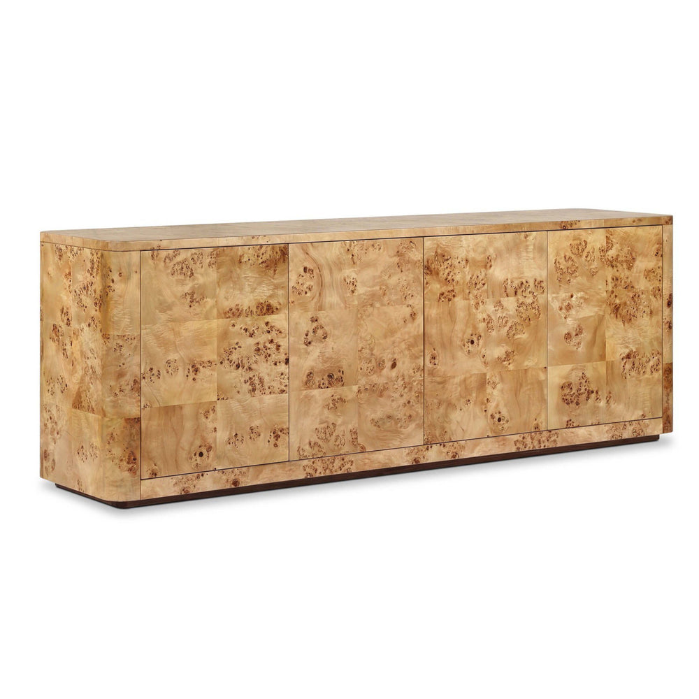Mullins Media Console, Natural Mappa Burl by Four Hands-Furniture - Storage-High Fashion Home