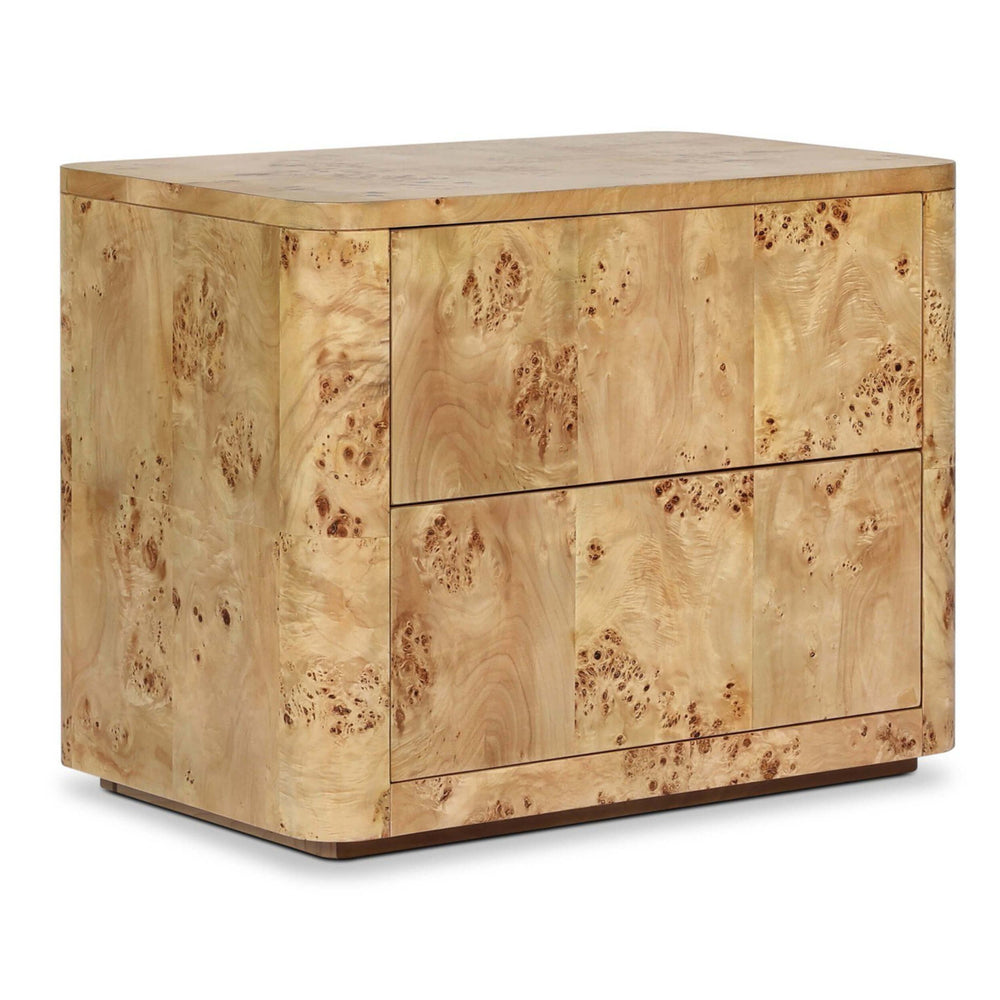 Mullins Nightstand, Natural Mappa Burl by Four Hands-Furniture - Bedroom-High Fashion Home
