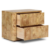 Mullins Nightstand, Natural Mappa Burl by Four Hands-Furniture - Bedroom-High Fashion Home