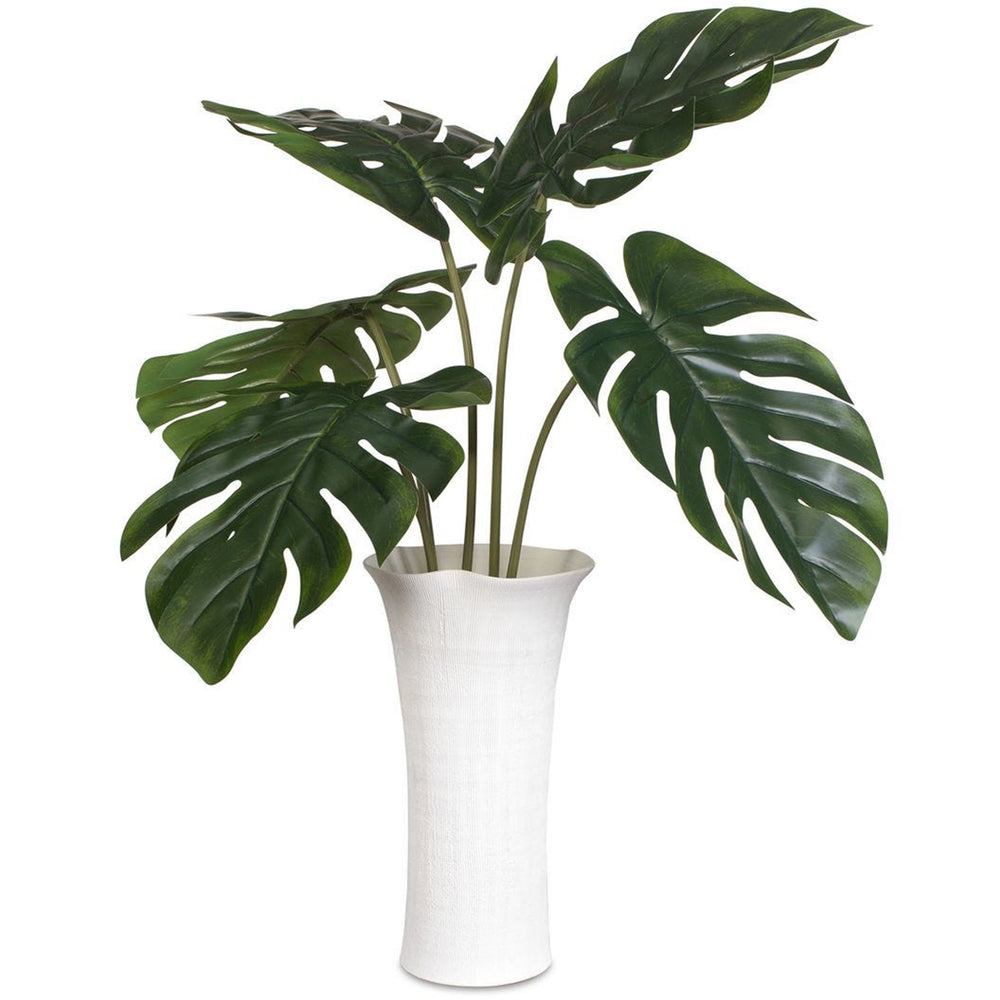 Muse Monstera Centerpiece, White-Accessories-High Fashion Home